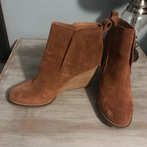 Lucky Brand suede wedge booties